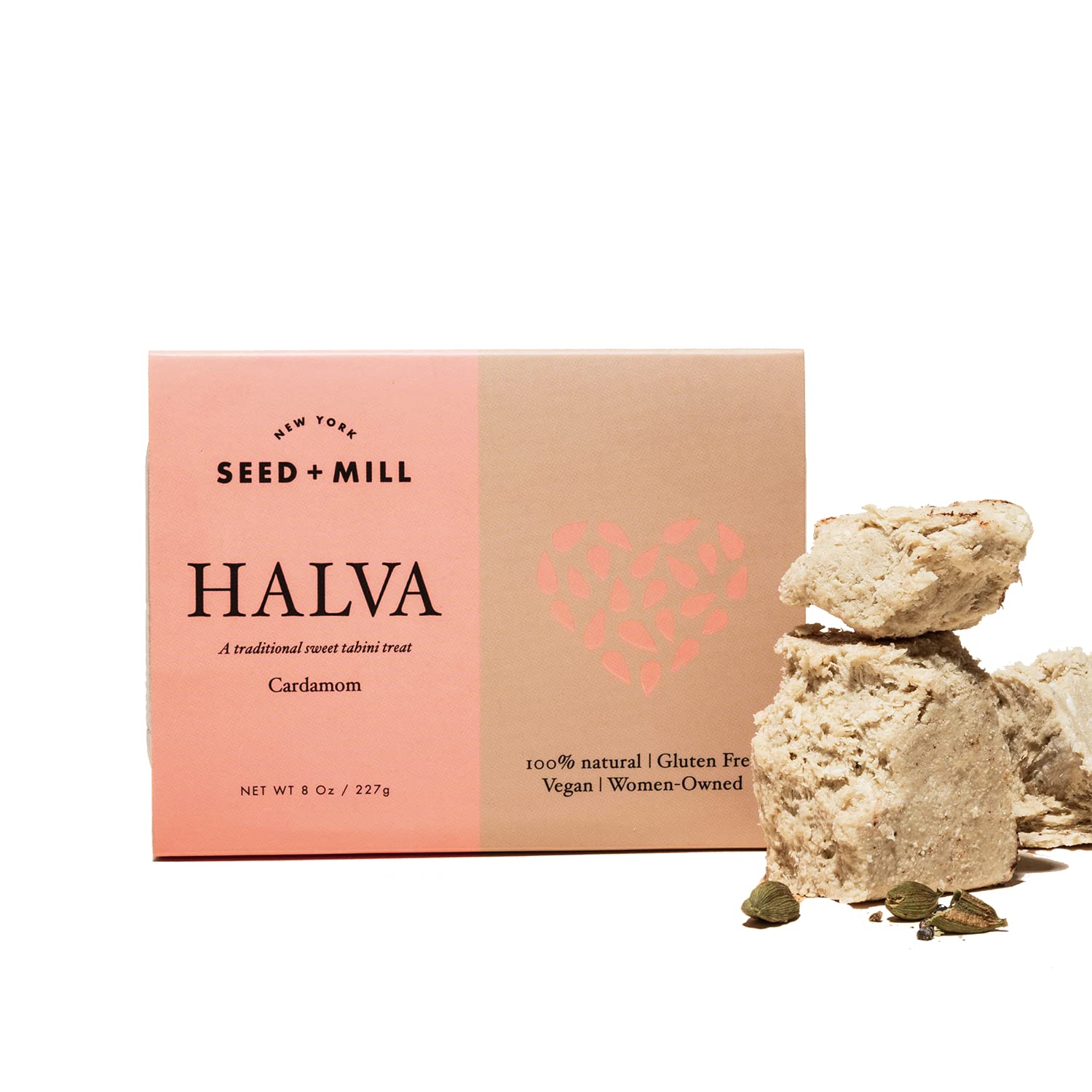 Seed + Mill Halva Cardamom Vegan, Kosher, & Gluten Free; Enjoy
