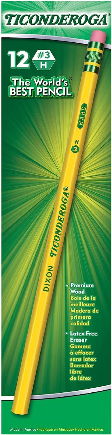 Ticonderoga Wood-cased Pencils Bundle (72 Count 12 Count X Ticonderoga Pencils, Wood-Cased Graphite, #2 HB Soft, Black (13953) (Pack Of 72, 864 Count Total Pencils Ticonderoga