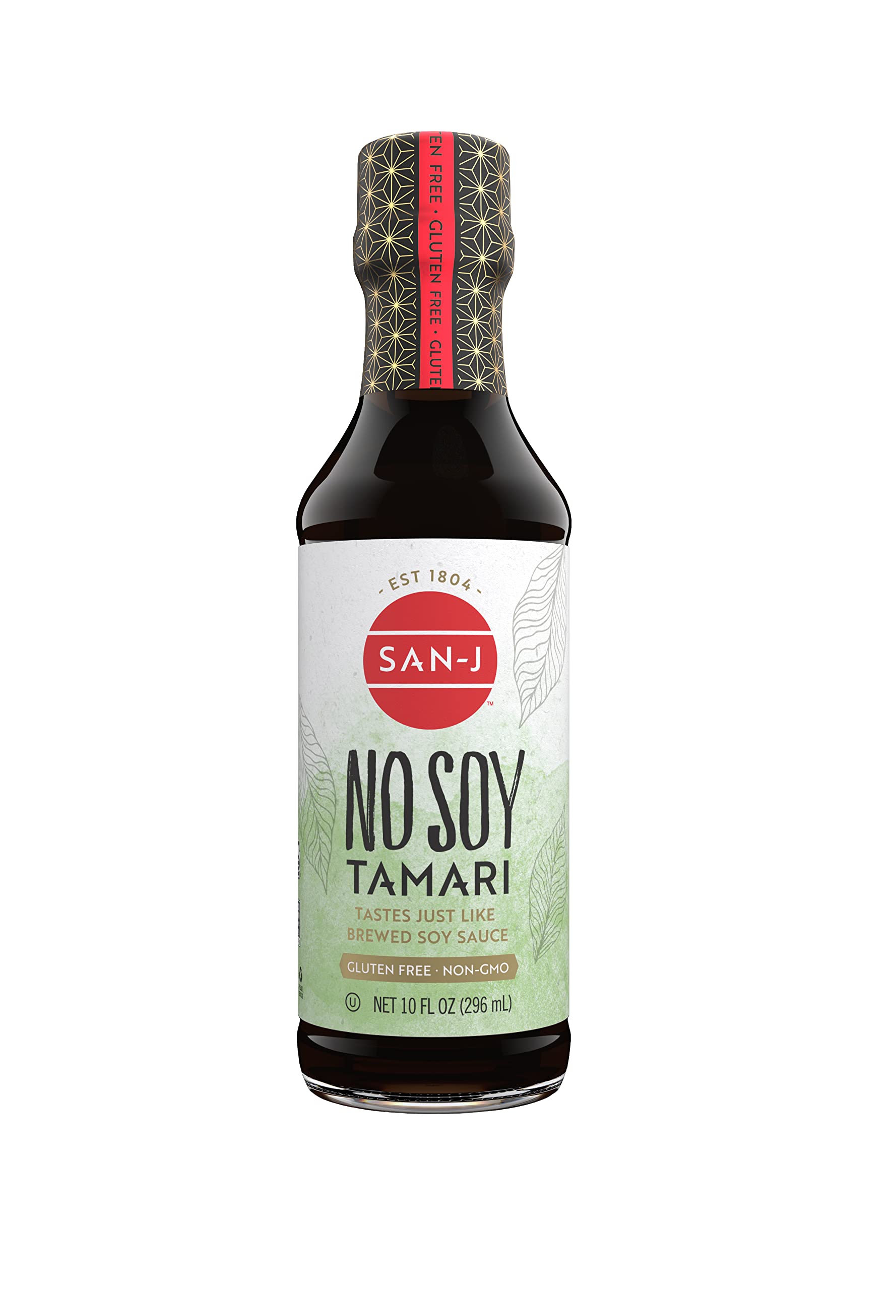San-J No Soy Tamari - Soy Sauce Alternative, Free of Soy & Other Major Allergens. Umami-Rich Flavor, Gluten Free Soy Sauce Alternative, Low FODMAP, Non-GMO, Taste Like Brewed Soy Sauce - 10 Fl Oz