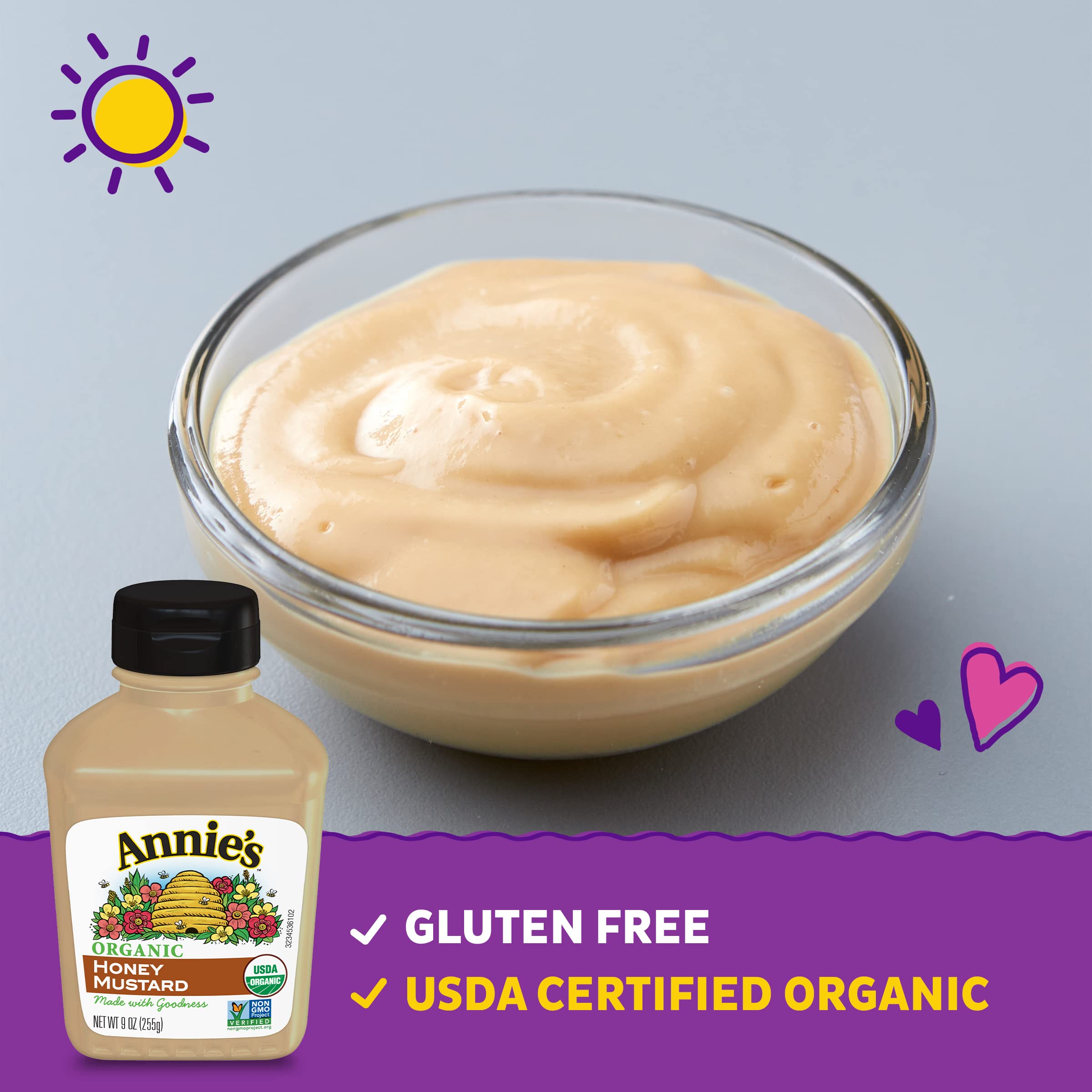 Annie's Organic Honey Mustard, Gluten Free, 9 oz. Coralport