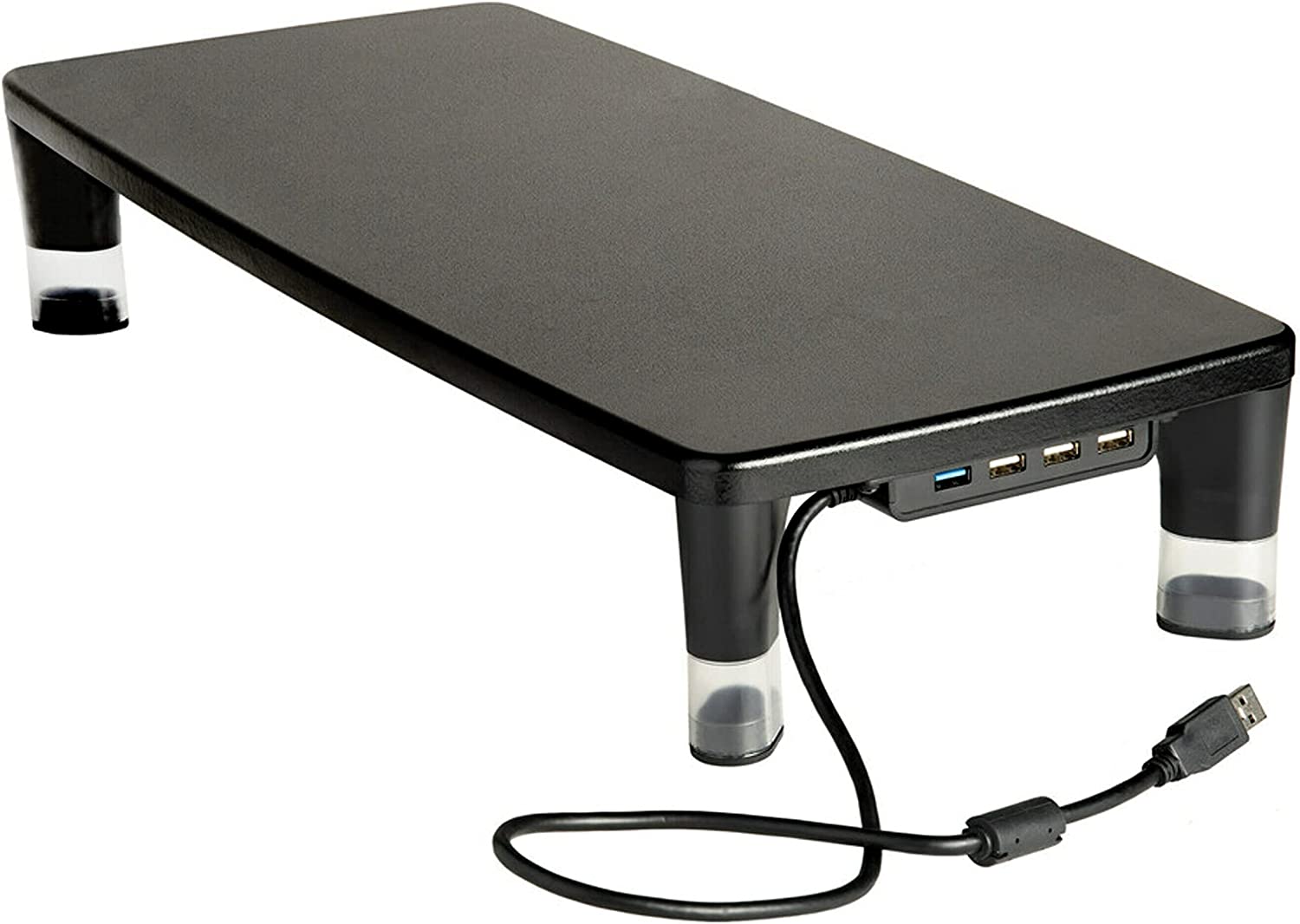 3M Adjustable Monitor Stand with 4-Port USB Hub\ Black\ Great for Computer Monitors\ Laptops\ TVs\ Speakers\ Printers and More