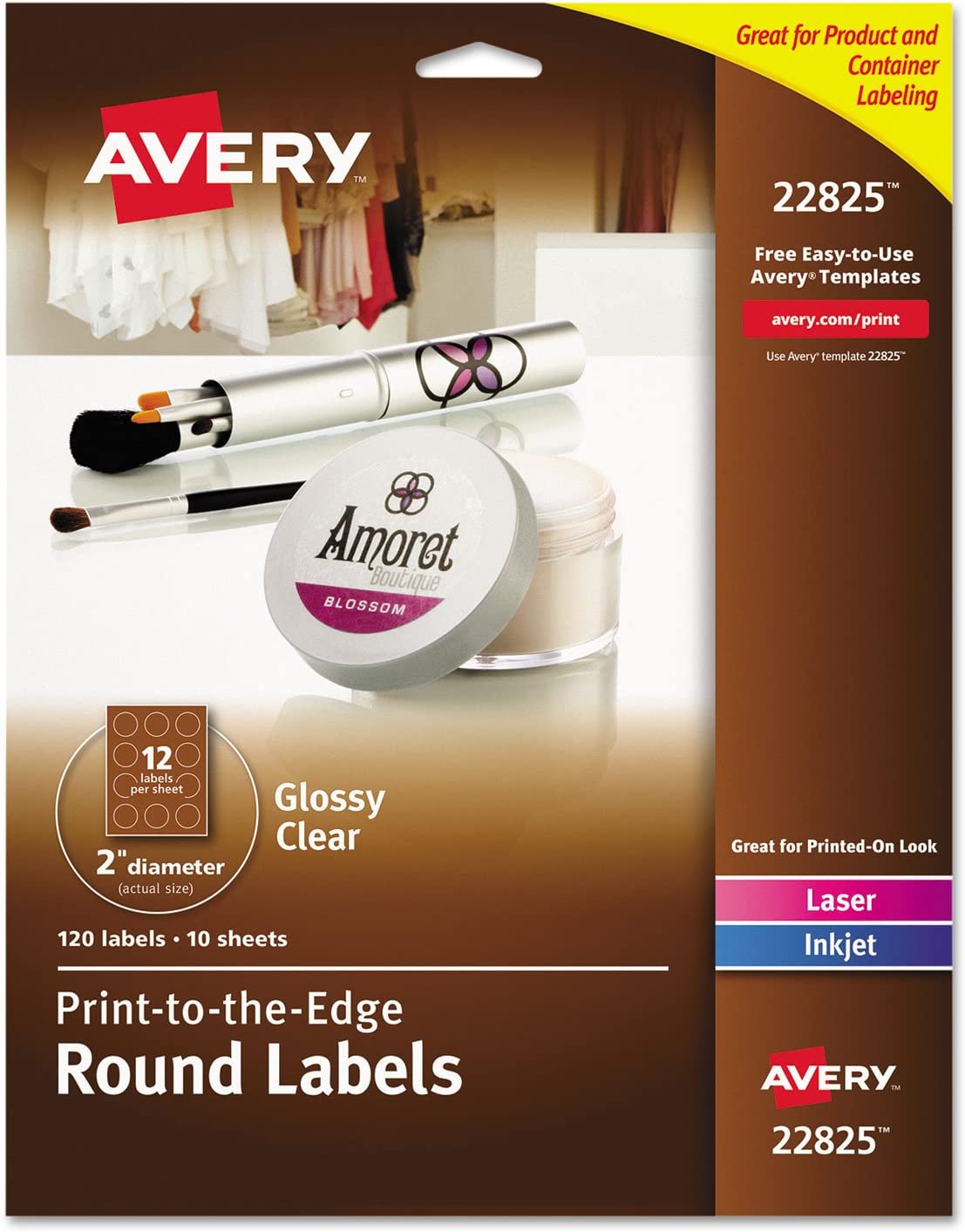 Glossy Clear Print-to-The-Edge Round Label\ 120/PK