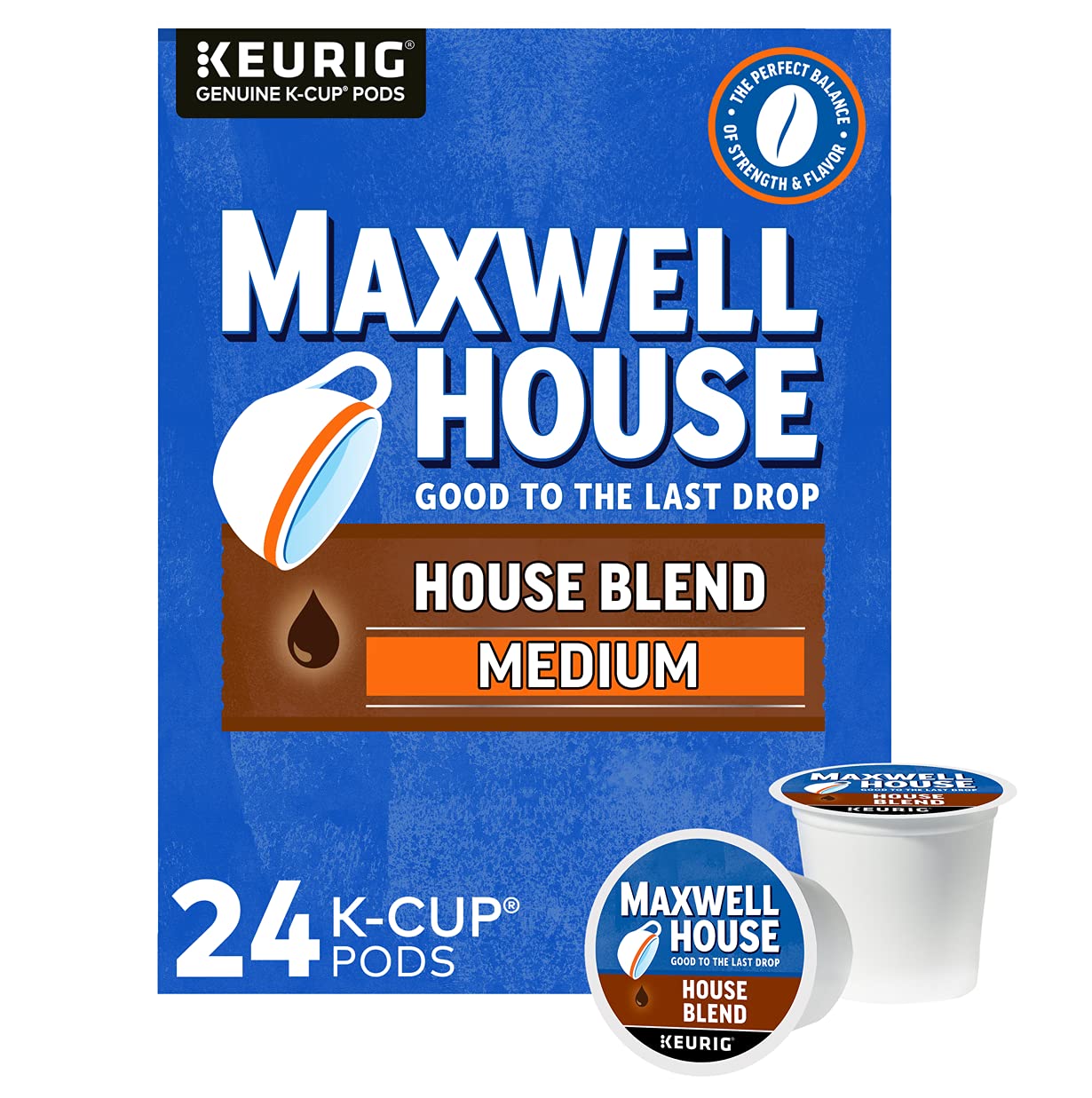 Maxwell House House Blend Medium Roast K-Cup Coffee Pods (24 ct Box)