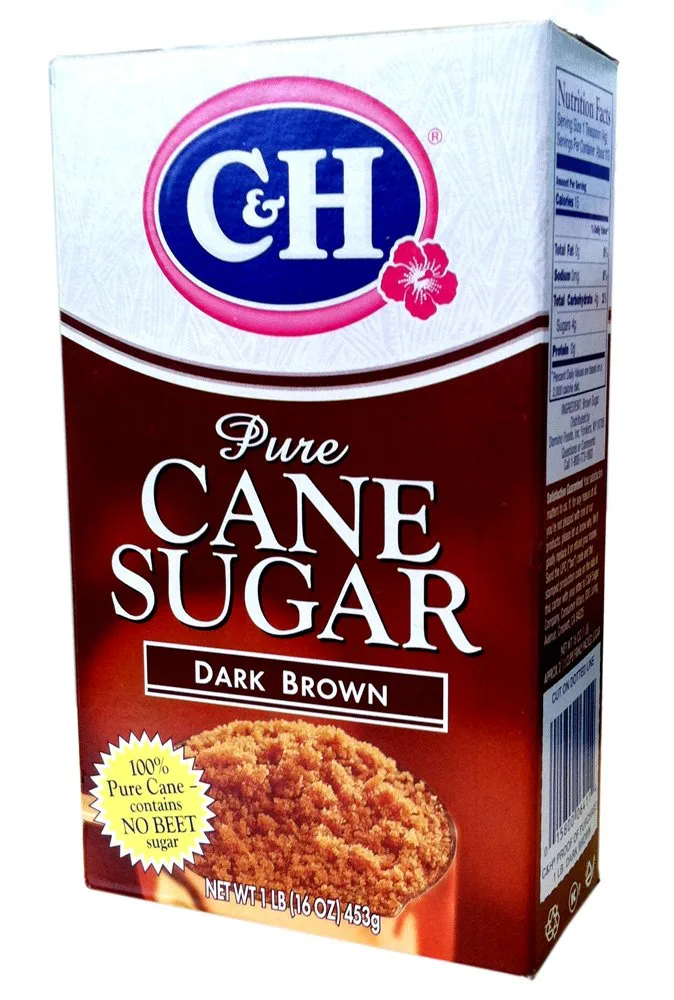 C&H Pure Cane Sugar DARK BROWN 16oz (3 Pack)