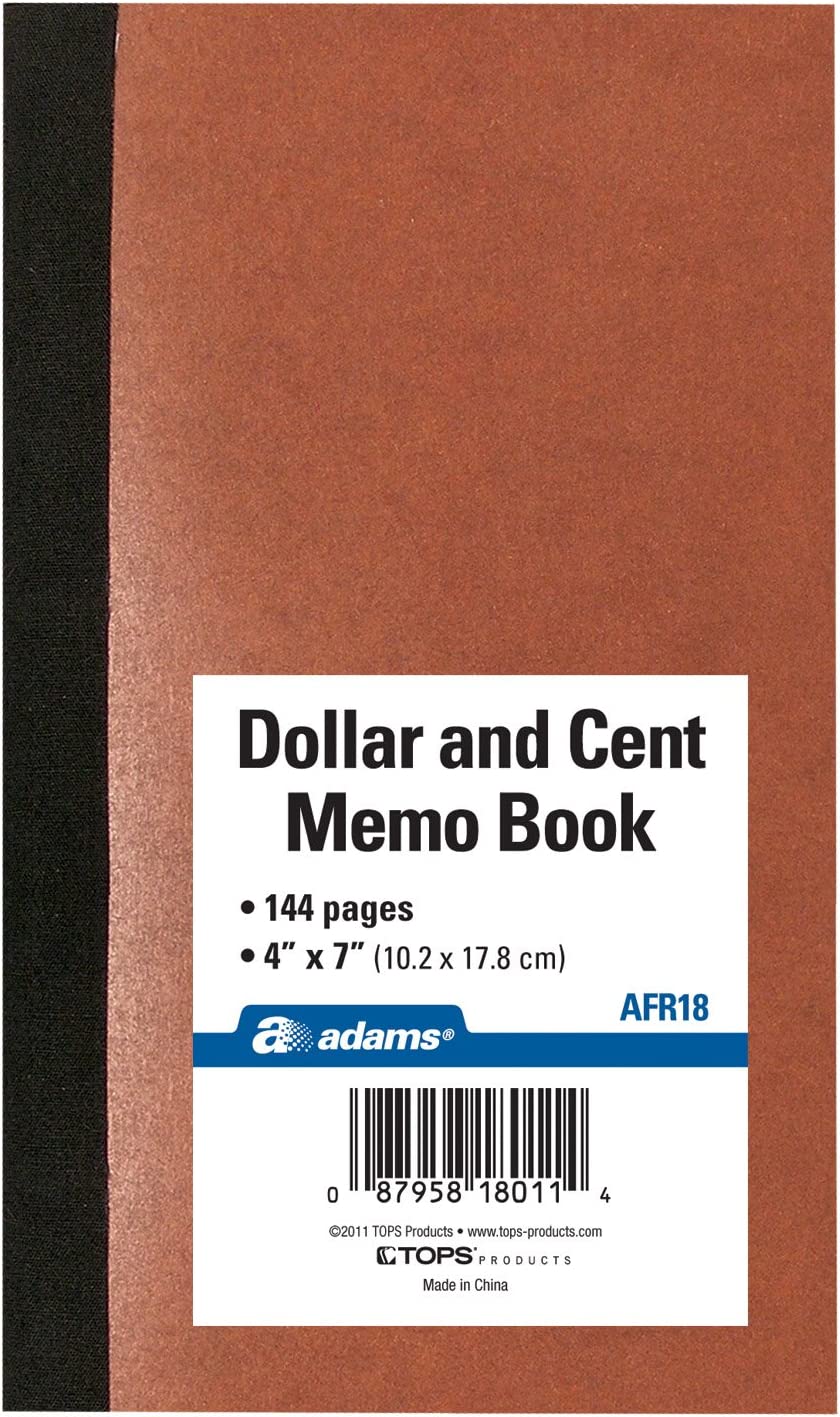 Adams Dollar and Cent Memo Book\ 7 x 4 Inches\ 144 Pages (AFR18)