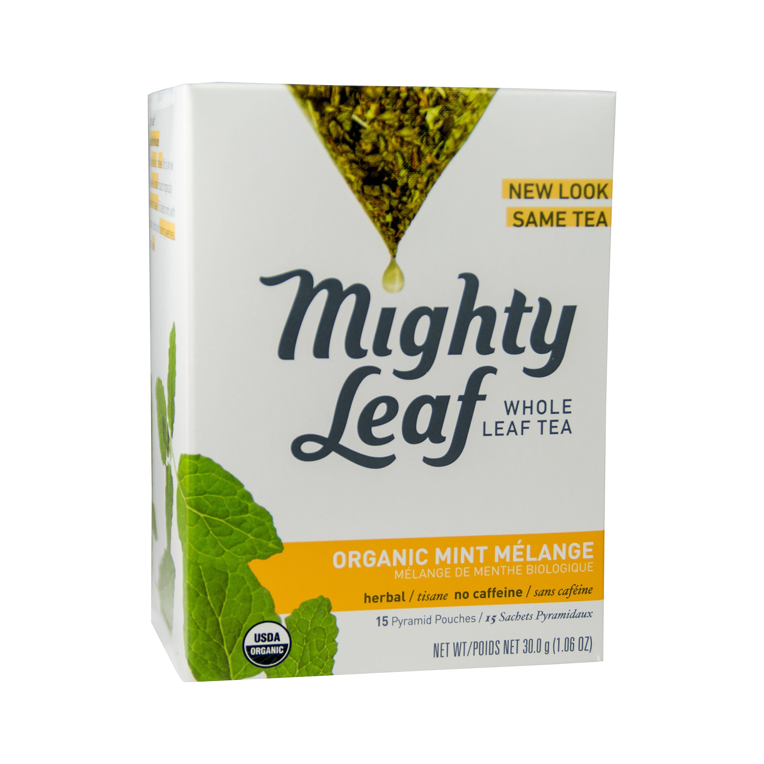 Mighty Leaf Whole Leaf Tea, Organic Mint Melange, 15 Tea Bags