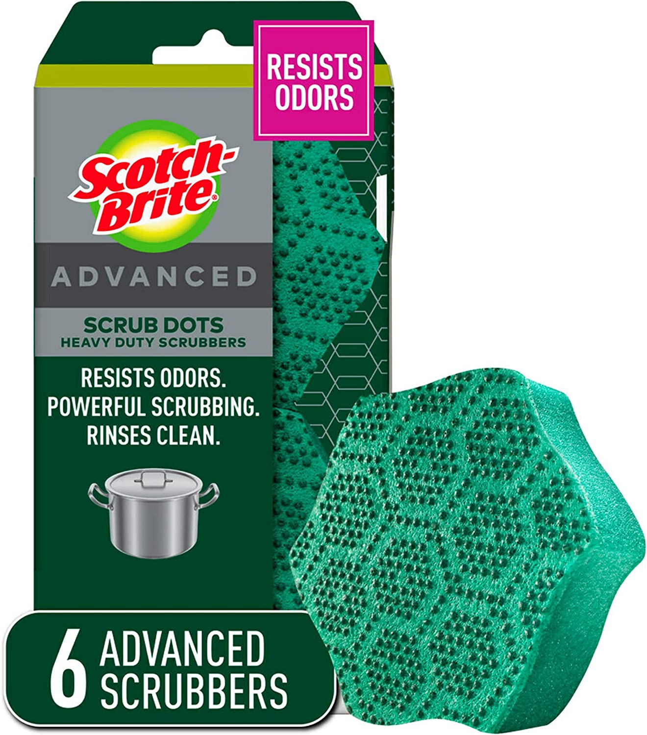 Scotch-Brite Scrub Dots Advanced Heavy Duty Scrubbers\ 6 Scrub Sponges
