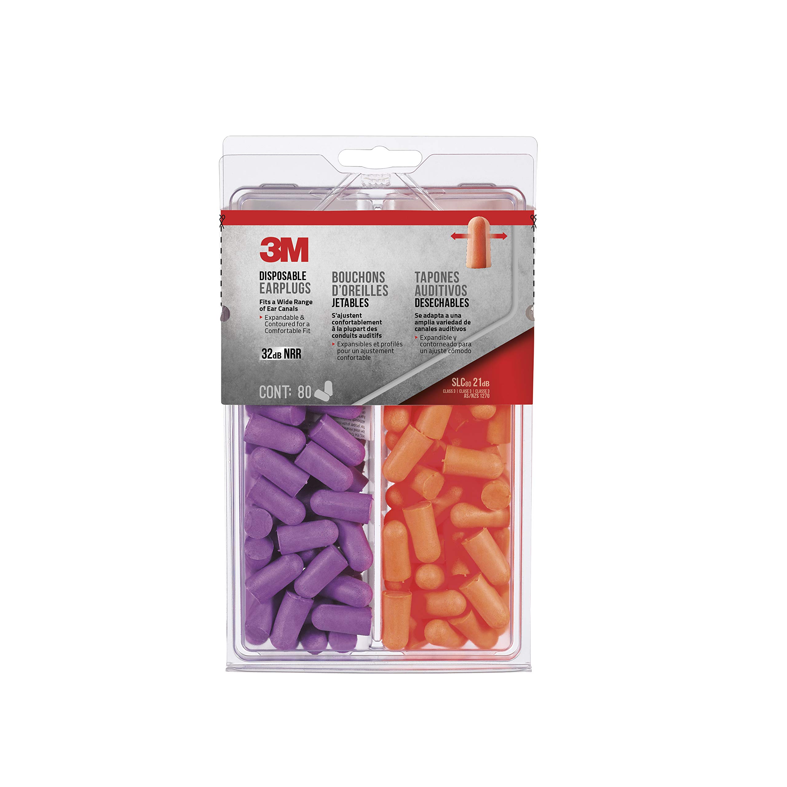3M Safety 92059-80025T Disposable Earplugs, 80-Pair