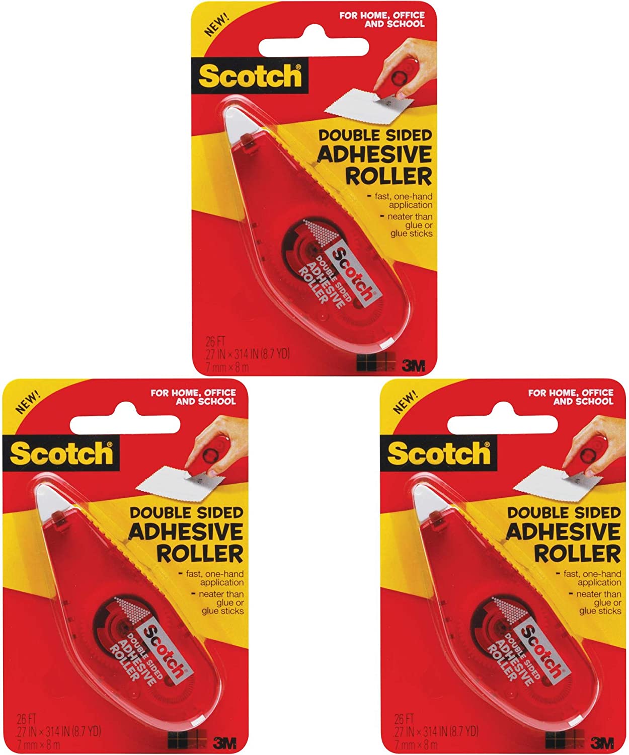3M Bulk Buy 6061 Scotch Double Sided Adhesive Roller .27 in. x 8.7 yd. (Pack of 3)