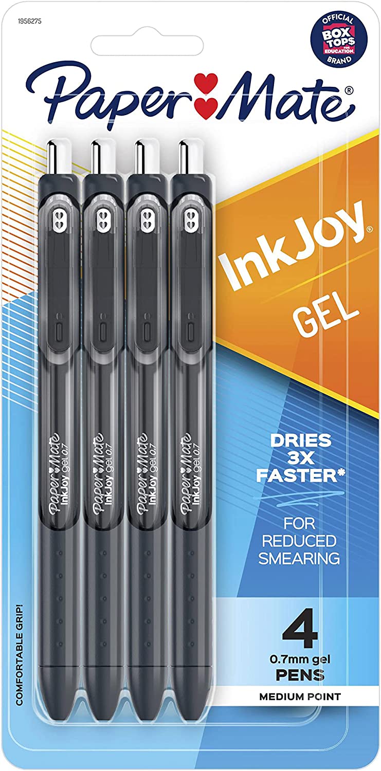 Stylo Gel Paper Mate InkJoy Pointe Moyenne – Écriture Fluide, Sans Bavures, En 14 Couleurs Vives !