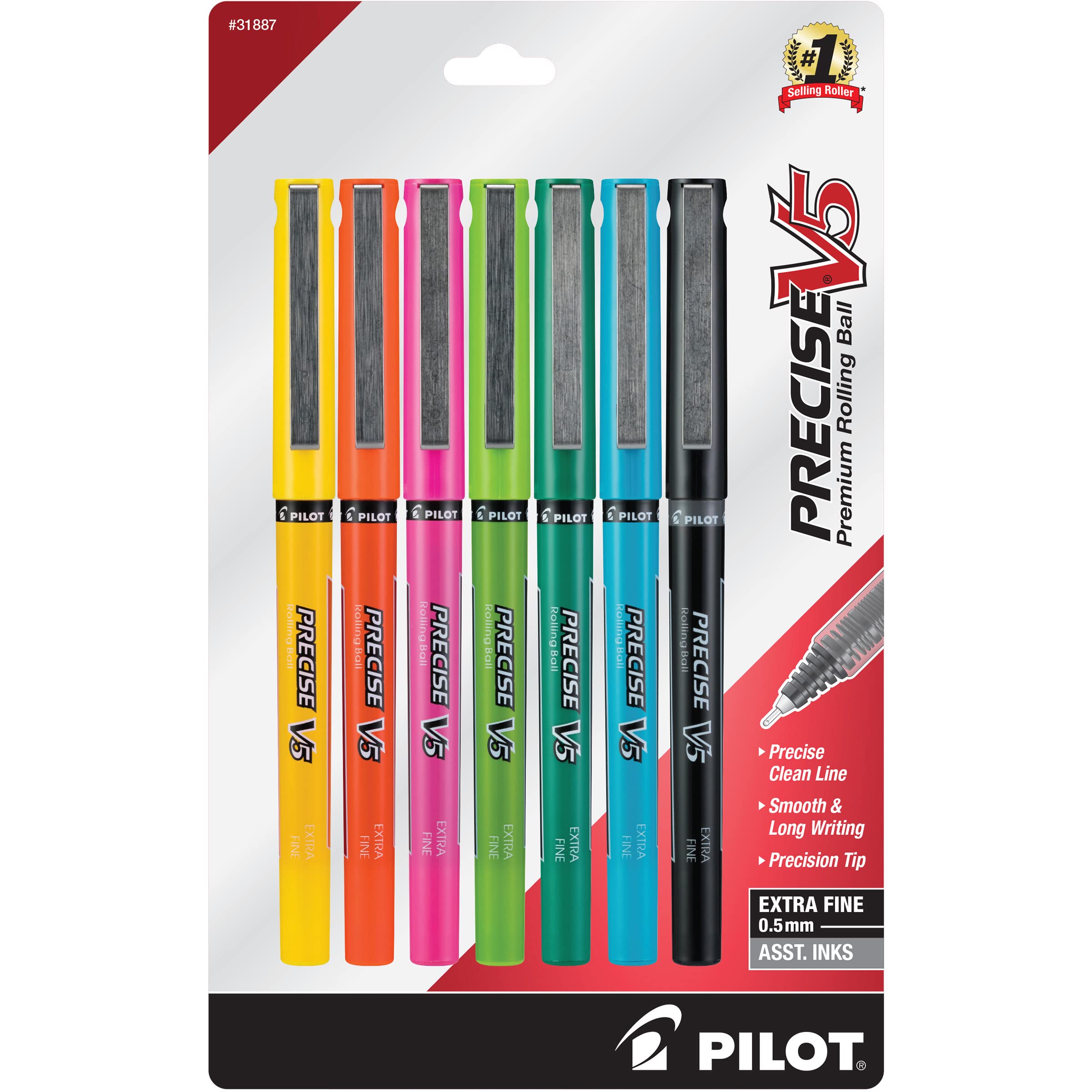 Pilot, Precise V5, Capped Liquid Ink Rolling Ball Pens, Extra Fine ...